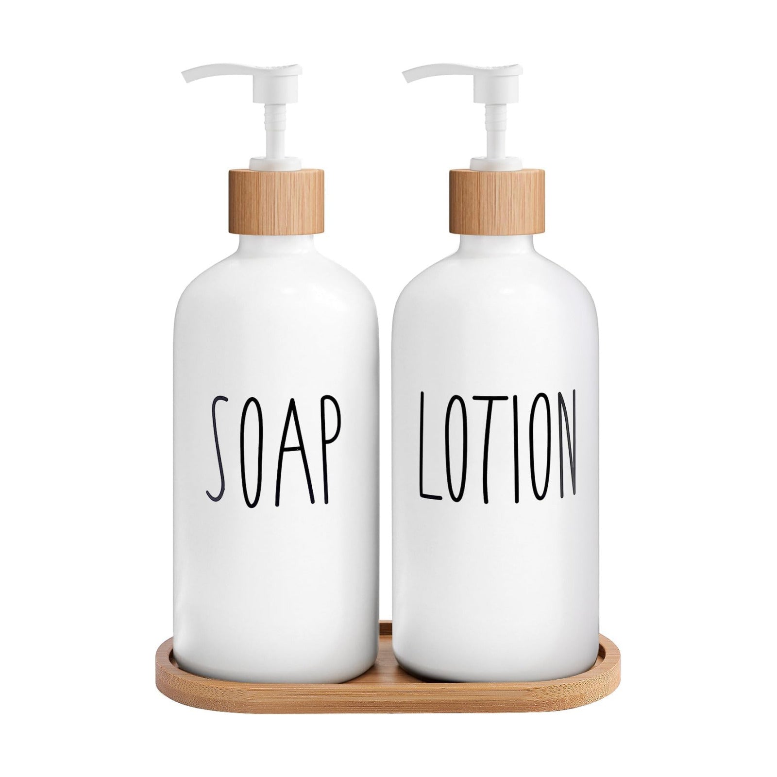 MOMEEMO White Soap Dispenser Bathroom Set | Soap and Lotion Dispenser Set Suitable for Bathroom Accessories Decor