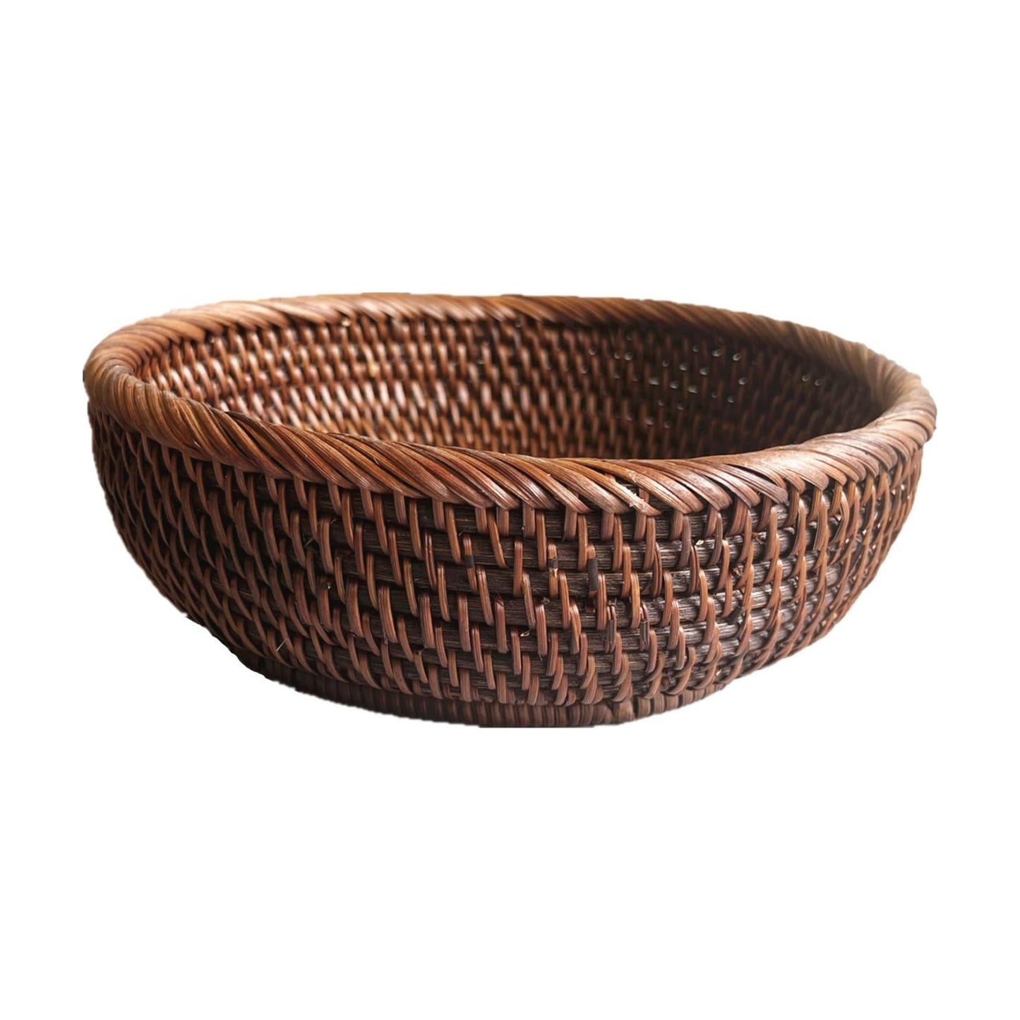 Round Rattan Bowl Basket / S - D7.9 x H2.4 Inch / 8 Inch