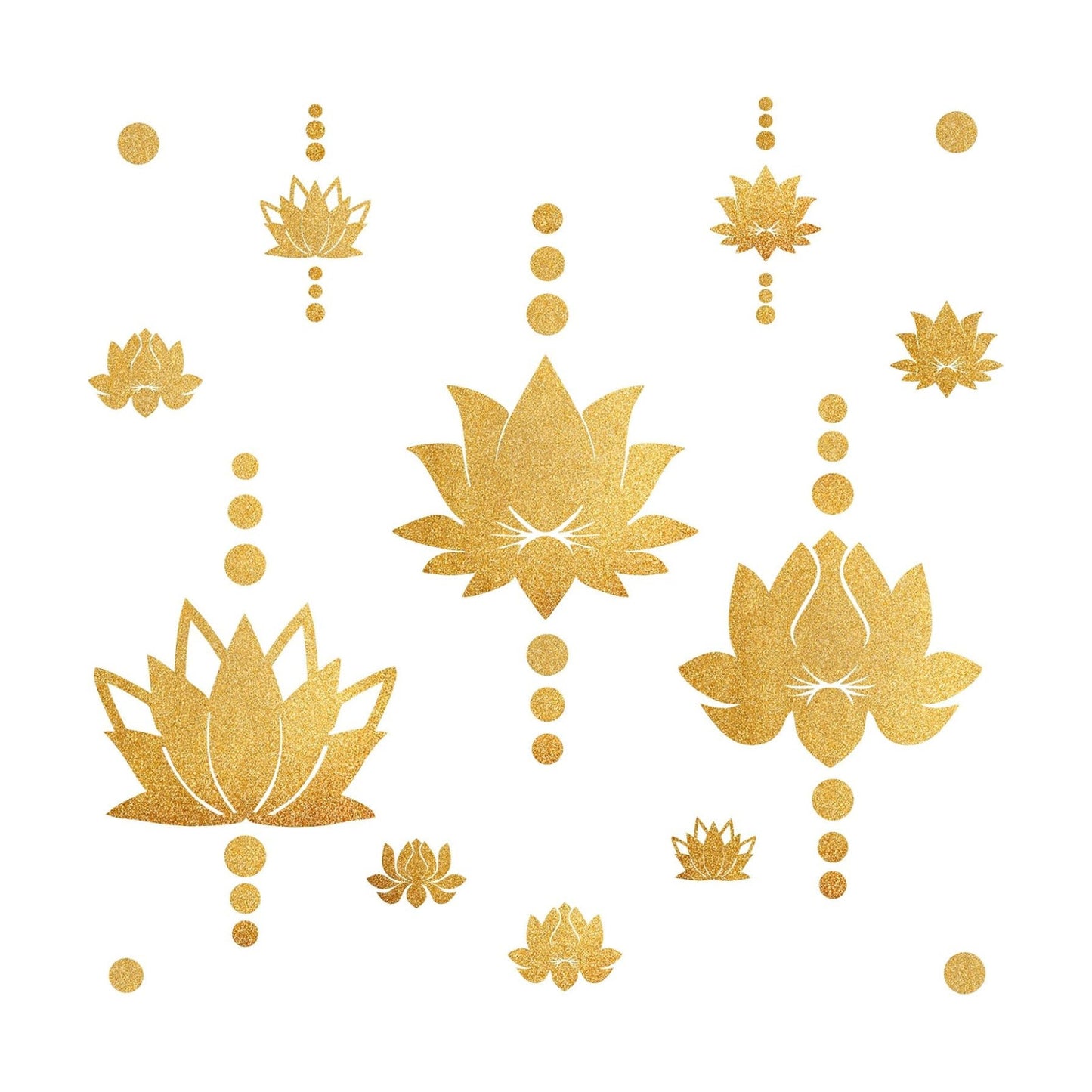 Lotus Flower Wall Decal Gold Wall Stickers Modern Lotus Sticker Yoga Wall / Gold Lotus Flowers