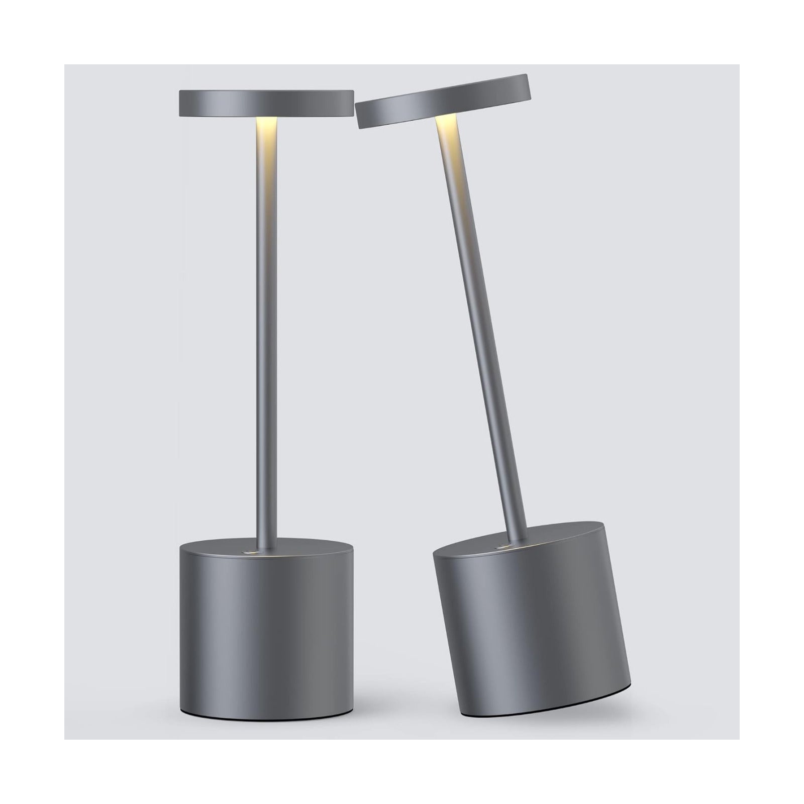 2Pack Cordless Table Lamp, Rechargeable LED Battery 5000mAh Metal USB Portable Powered Desk Lamp, 3 Levels Brightness