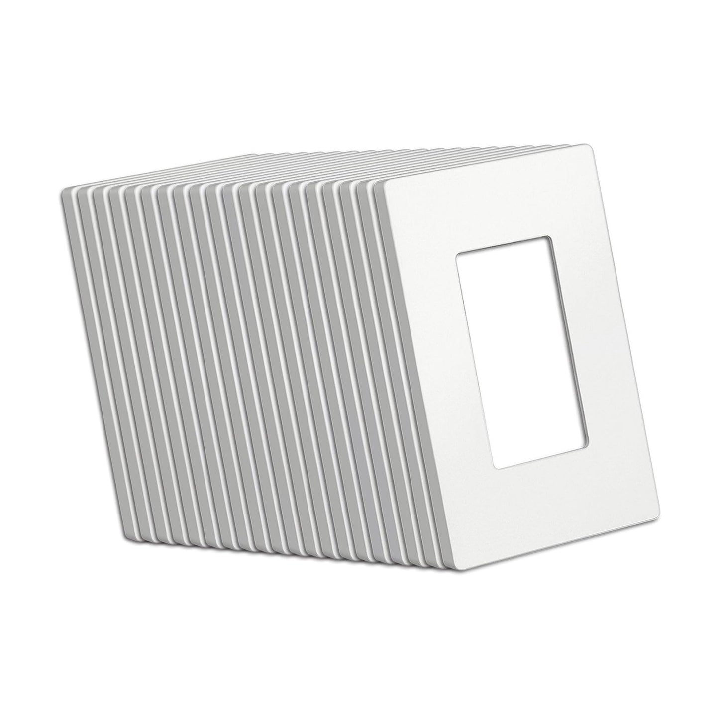 BESTTEN (20 Pack) USWP4 Matte White Series 1-Gang Decorator Screwless Wall Plate, Decor Outlet Cover, H4.69” x W2.91”