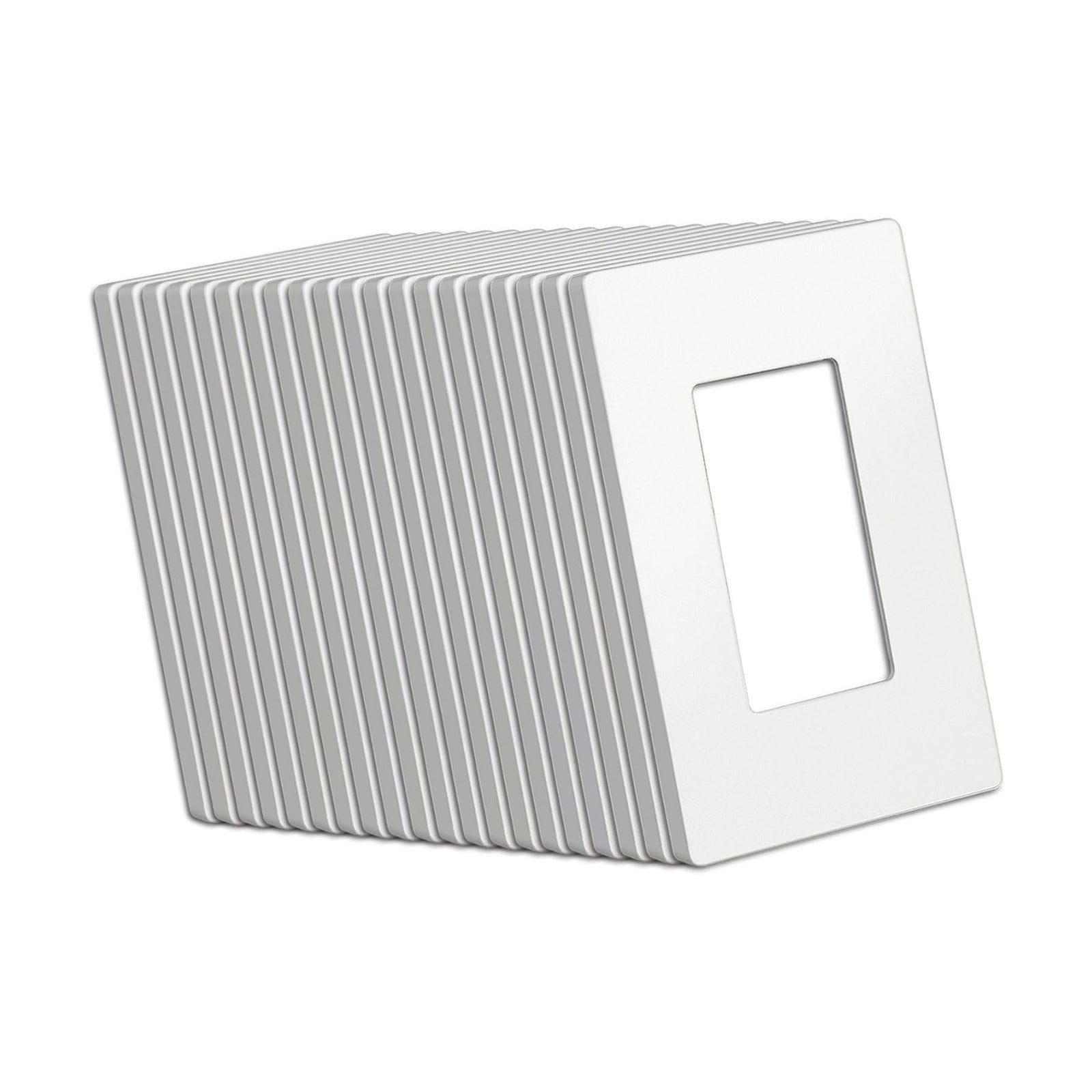 BESTTEN (20 Pack) USWP4 Matte White Series 1-Gang Decorator Screwless Wall Plate, Decor Outlet Cover, H4.69” x W2.91”