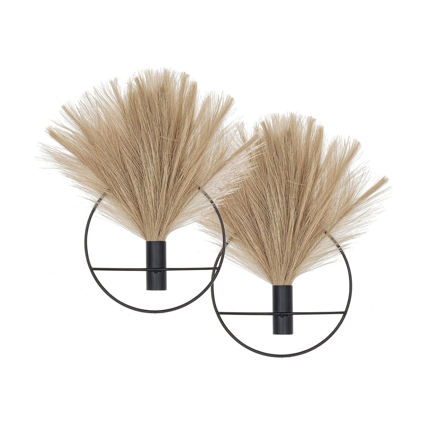 Boho Wall Decor / 01-pampas-coffee - Black Ring / S 7.8inch