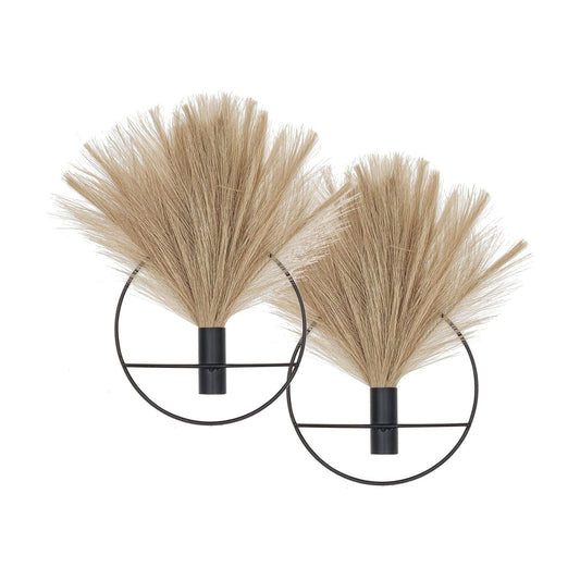 Boho Wall Decor / 01-pampas-coffee - Black Ring / S 7.8inch