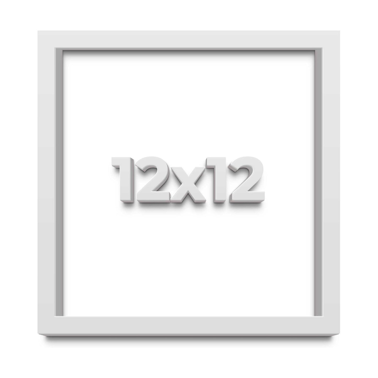 12x12 Shadow Box White Solid Pine Wood Display Frame with Acid-Free Backing UV Acrylic & Hanging Hardware with 0.75"