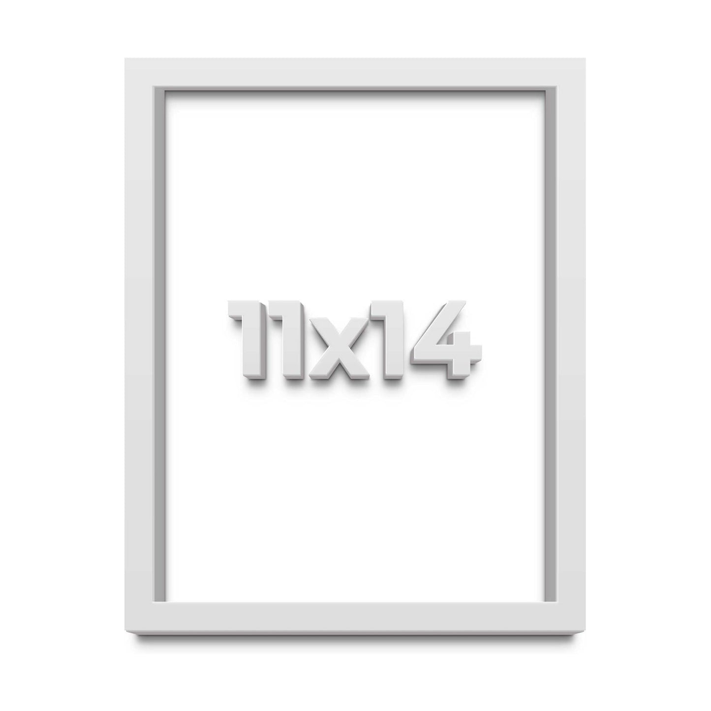 11x14 Shadow Box White Solid Pine Wood Display Frame with Acid-Free Backing UV Acrylic & Hanging Hardware with 0.75"