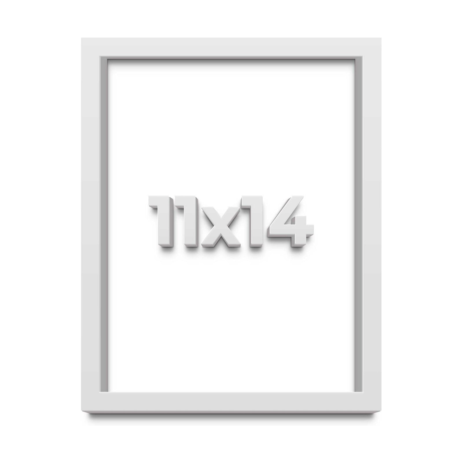 11x14 Shadow Box White Solid Pine Wood Display Frame with Acid-Free Backing UV Acrylic & Hanging Hardware with 0.75"