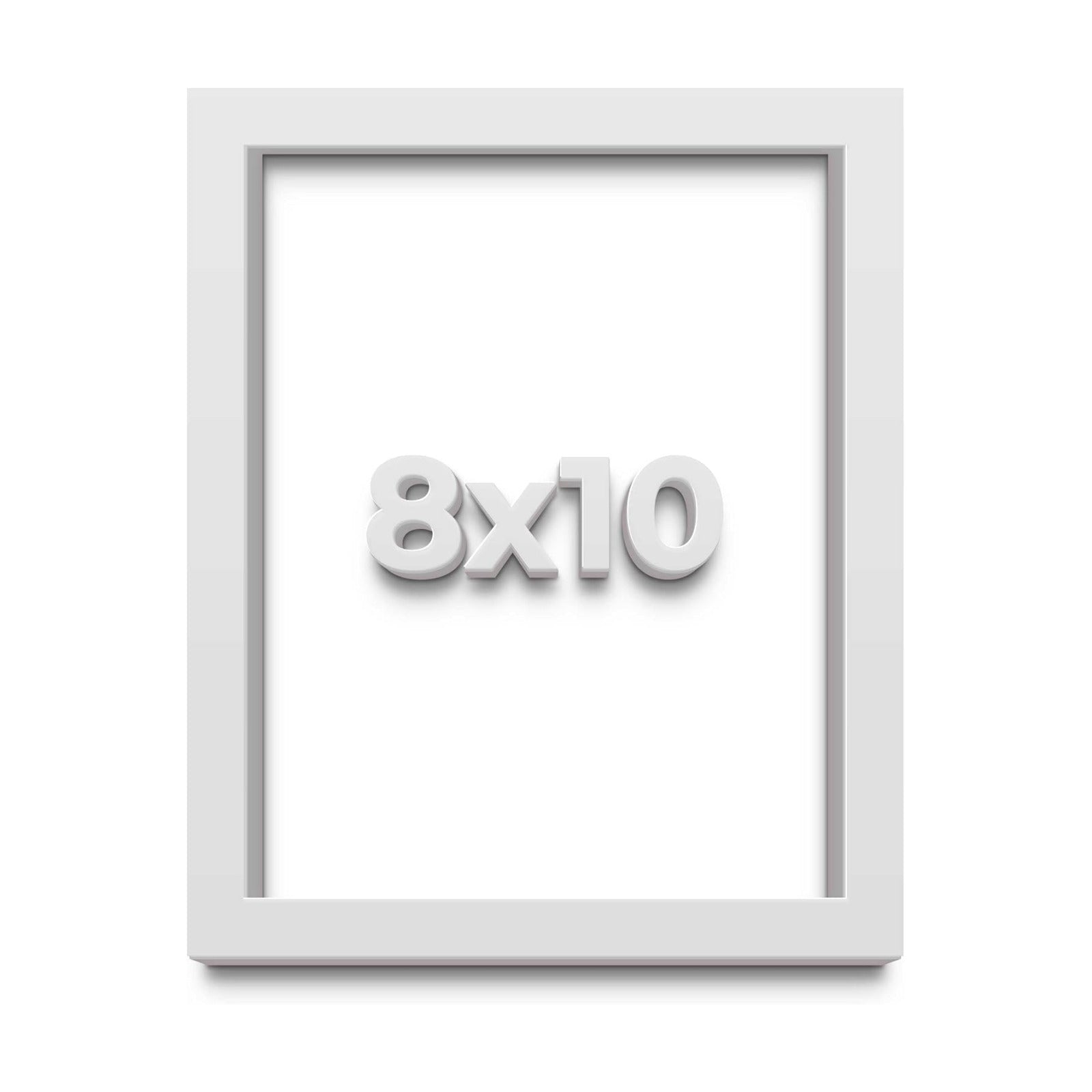 8x10 Shadow Box White Solid Pine Wood Picture Frame with Acid-Free Backing UV Acrylic & Hanging Hardware with 0.75"