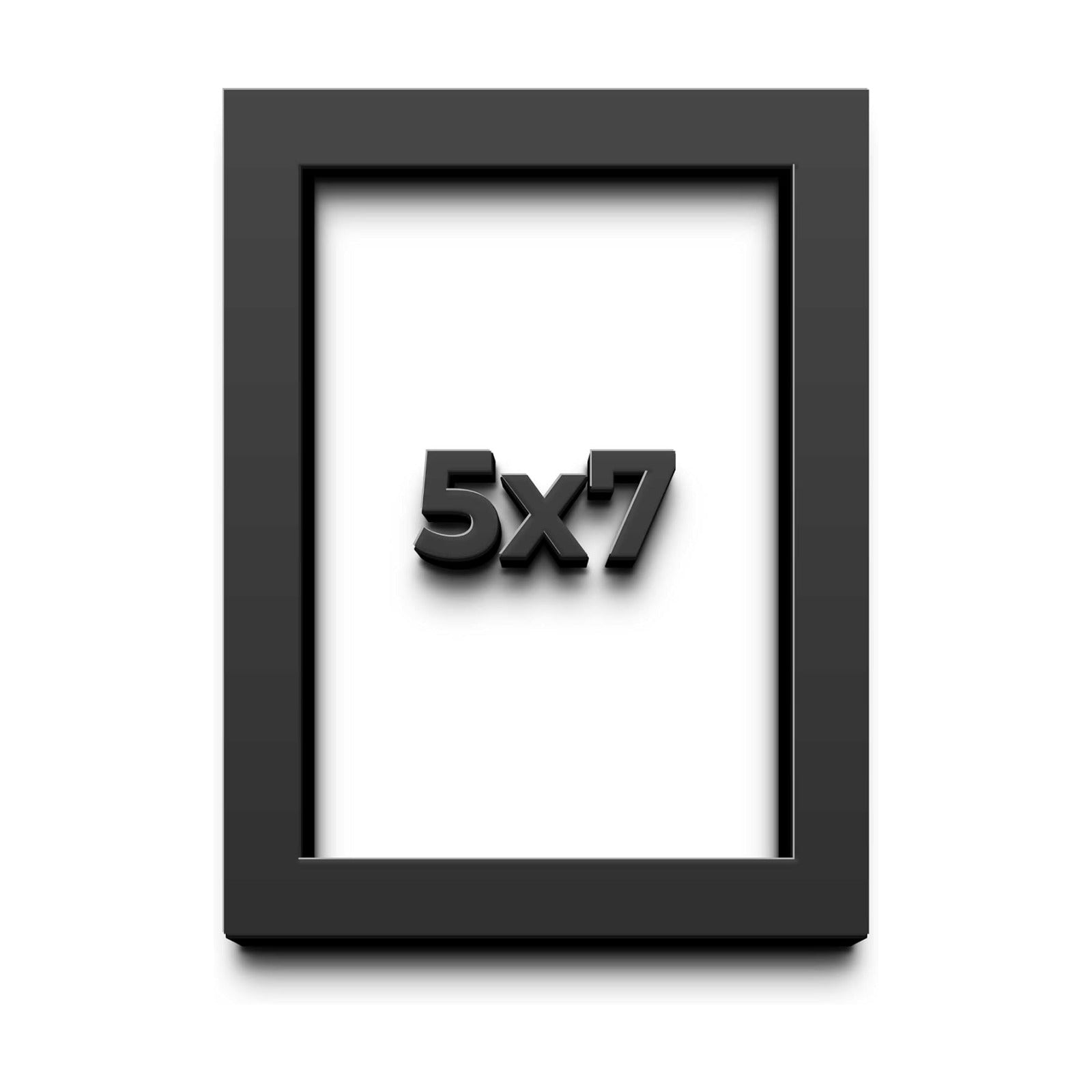 5x7 Shadow Box Black Solid Wood Frame with White Acid-Free Backing UV Acrylic & Hanging Hardware - with 3/4" Usable