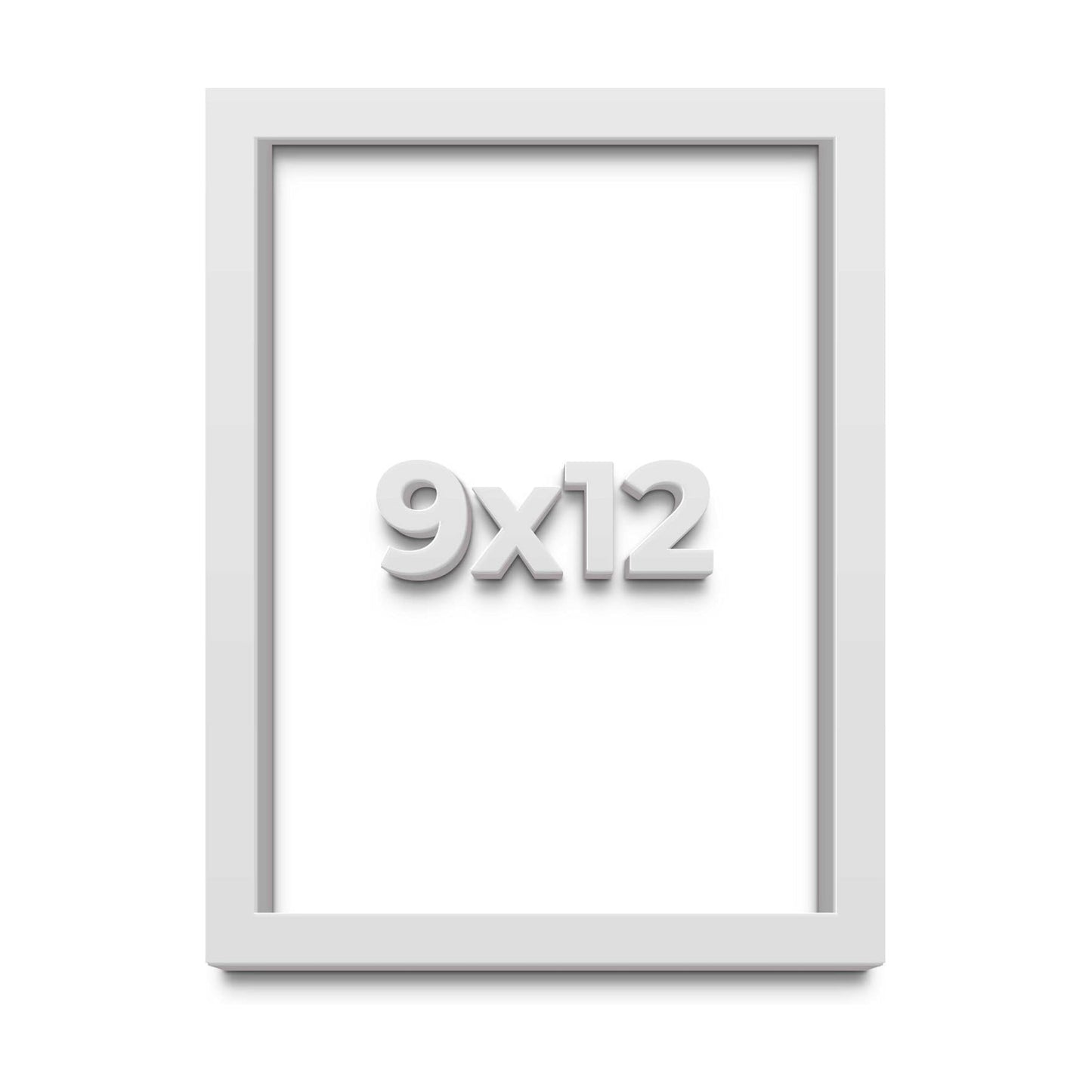 9x12 Shadow Box White Solid Pine Wood Picture Frame with Acid-Free Backing UV Acrylic & Hanging Hardware with 0.75"
