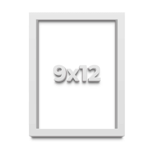 9x12 Shadow Box White Solid Pine Wood Picture Frame with Acid-Free Backing UV Acrylic & Hanging Hardware with 0.75"