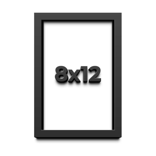 8x12 Shadow Box Black Solid Wood Display Picture Frame with White Acid-Free Backing UV Acrylic & Hanging Hardware