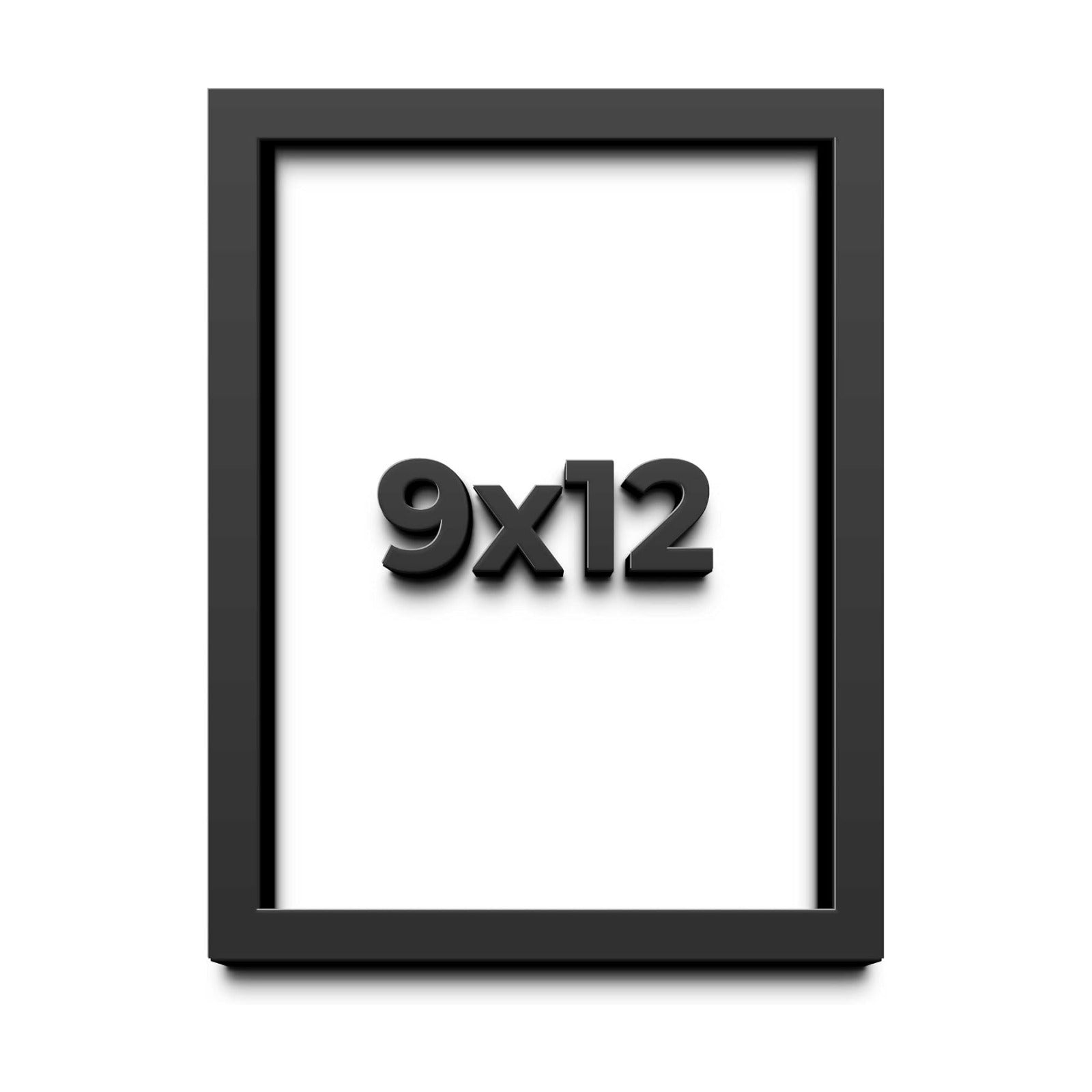 9x12 Shadow Box Black Solid Wood Display Picture Frame with White Acid-Free Backing UV Acrylic & Hanging Hardware