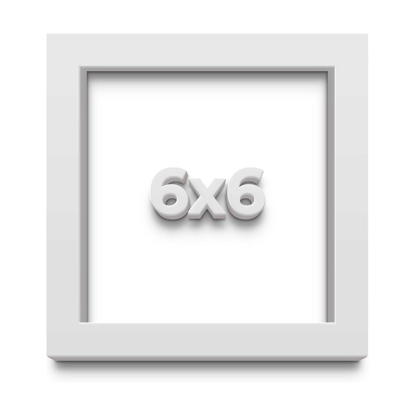 6x6 Small Shadow Box Picture Wooden Frame with Acid-Free Backing UV Acrylic & Hanging Hardware with 0.75" Usable Depth
