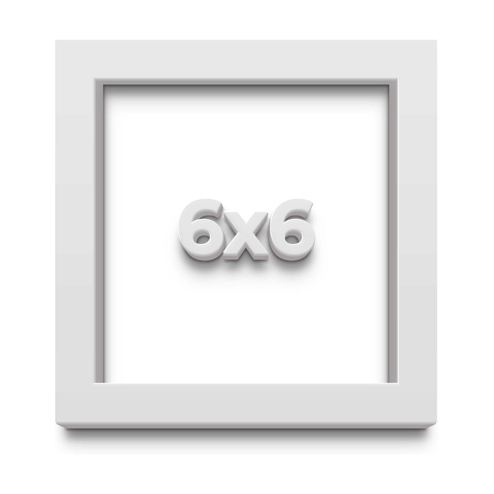 6x6 Small Shadow Box Picture Wooden Frame with Acid-Free Backing UV Acrylic & Hanging Hardware with 0.75" Usable Depth