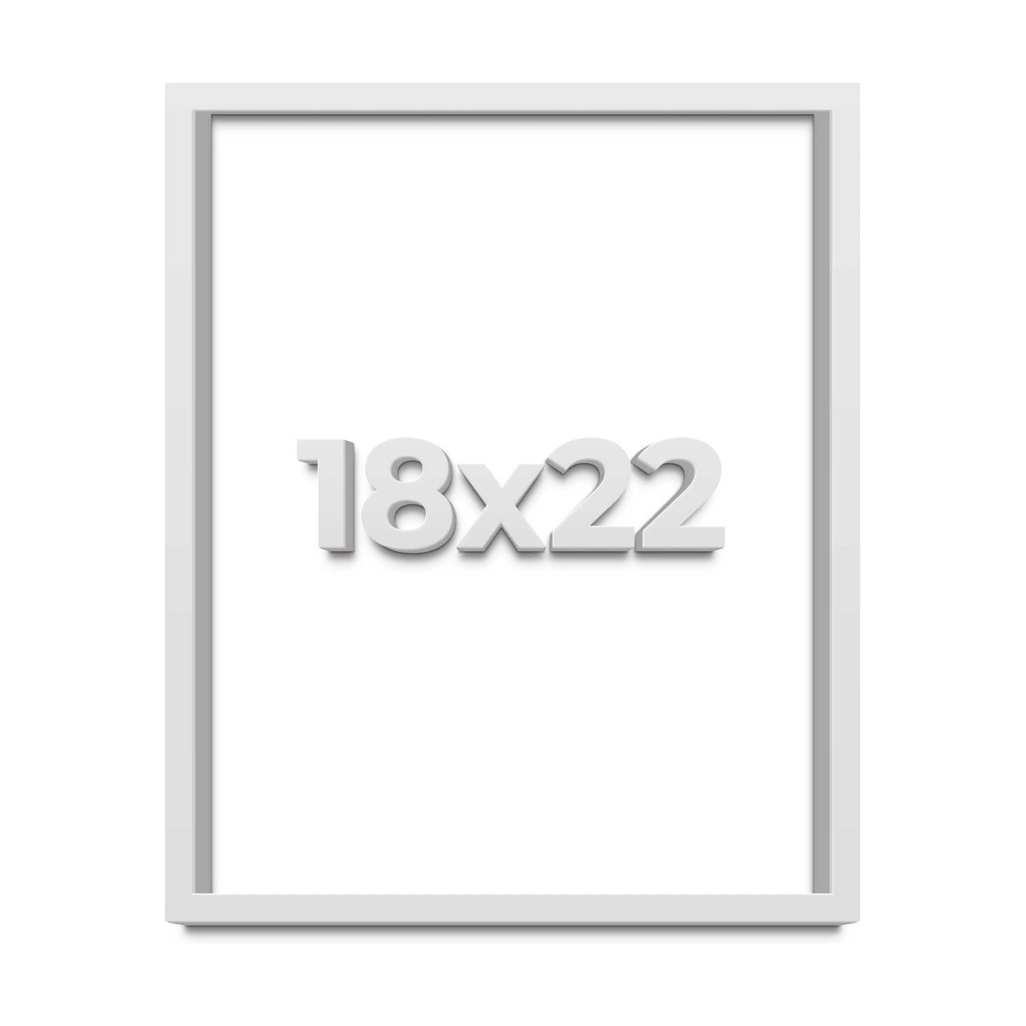 18x22 Shadow Box White Solid Pine Wood Display Frame with Acid-Free Backing UV Acrylic & Hanging Hardware with 0.75"