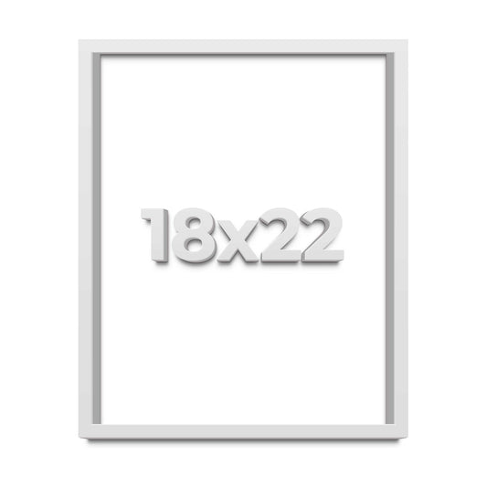 18x22 Shadow Box White Solid Pine Wood Display Frame with Acid-Free Backing UV Acrylic & Hanging Hardware with 0.75"