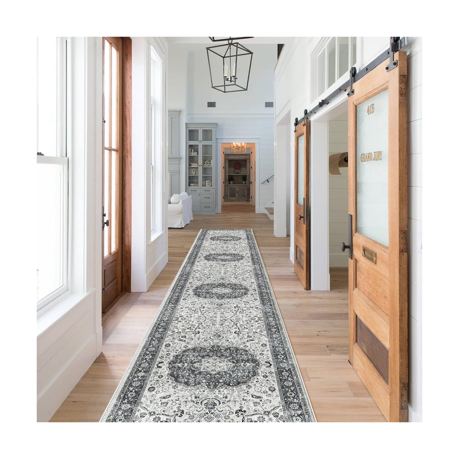 Hallway Washable Runner Rug - 2x10 Kitchen Rugs Entryway Rug Runner Vintage Soft Floor Mat Non Slip Indoor Farmhouse