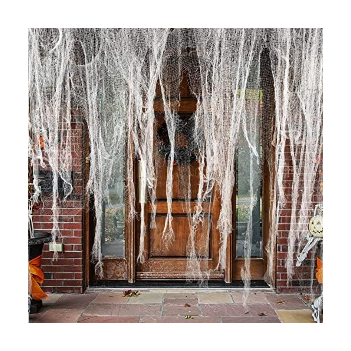 Watayo 500 x 39 Inch Large Size Halloween Spooky Cheese Cloth, Halloween White Scary Creepy Cloth, Windows Doorways Cover Gauze for Halloweens Haunted House Party Decor