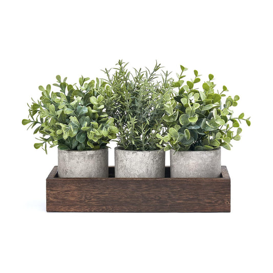 Wood Tray Centerpiece Table Decorations / Set of 3