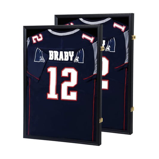 IHEIPYE Jersey Frame Display Case 2 Pack Large Sport Jersey Shadow Box | UV Protection, Baseball, Basketball, Football