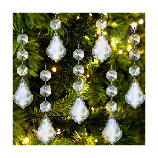 Jishi 30pk Angel Christmas Tree Decorations Ornaments, Hanging Acrylic Crystal Angel Ornaments for Christmas Tree Indoor Christian Religious Home Decor, Birthday Wedding Party Decoration Supplies Bulk