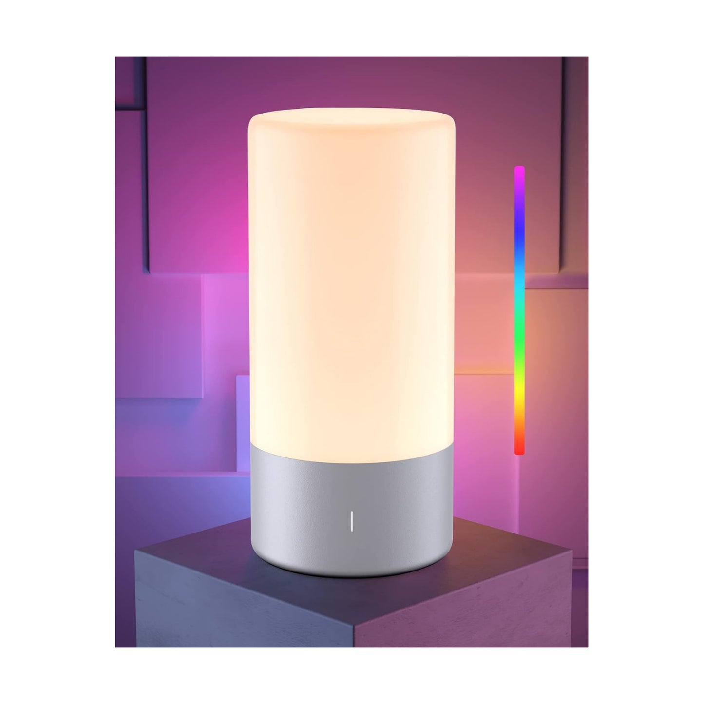 ROOTRO Table Lamp, [Advanced] Bedside Touch Control Lamp for Bedroom 3 Level Dimmable Warm White Lights with 256 RGB