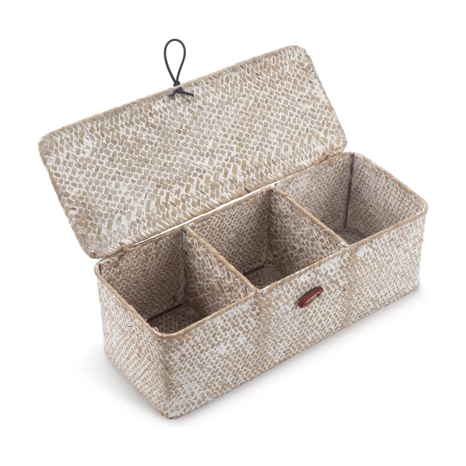 Seagrass Storage Basket / Whitewash 3 Sections