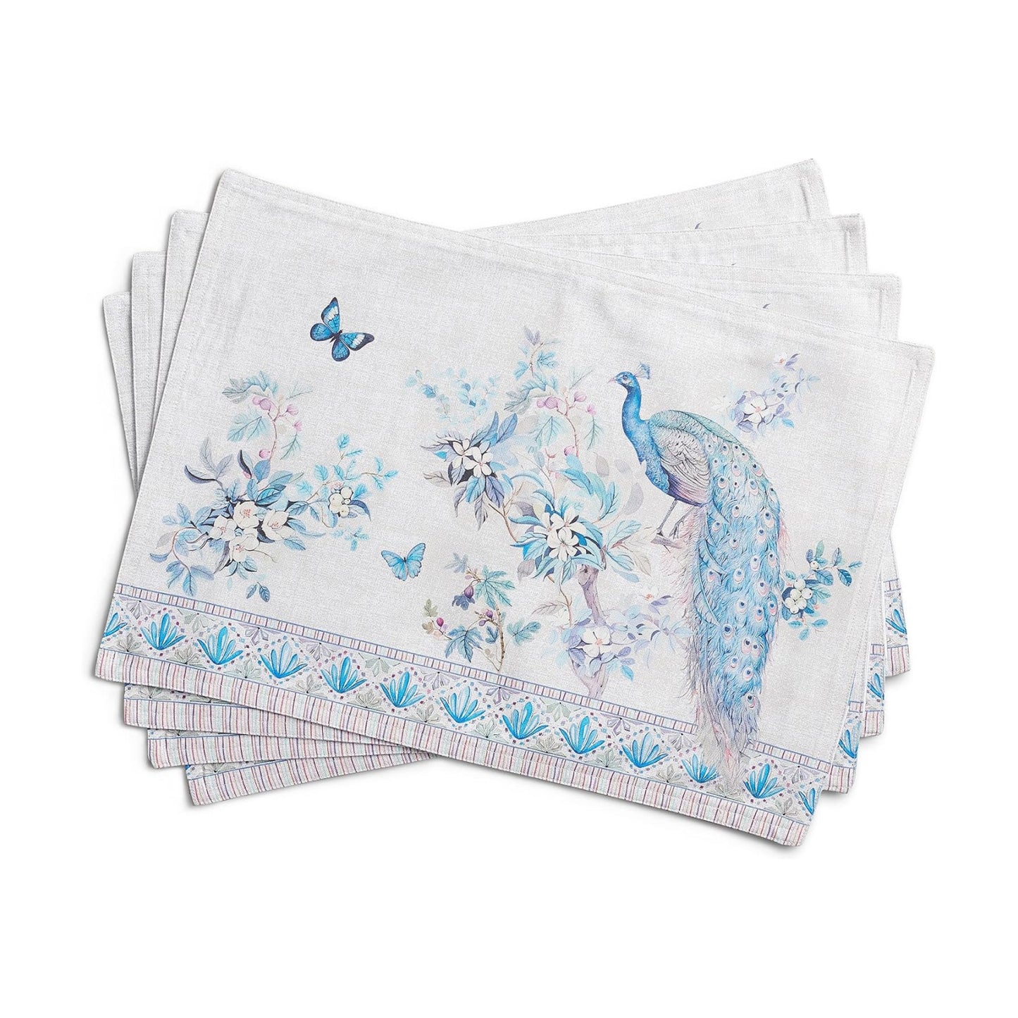 Maison d' Hermine Placemats Set of 4 Reusable 100% Combed Cotton (13"x19") | Cloth Place Mats Washable Table Mats for