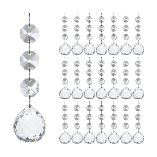 Jishi 30pk Christmas Crystal Ball Prism Ornaments for Christmas Tree Decorations, Hanging Clear Plastic Acrylic Christmas Ornaments Balls Pendant Suncatcher Rainbow Maker for Windows Indoor Home Decor