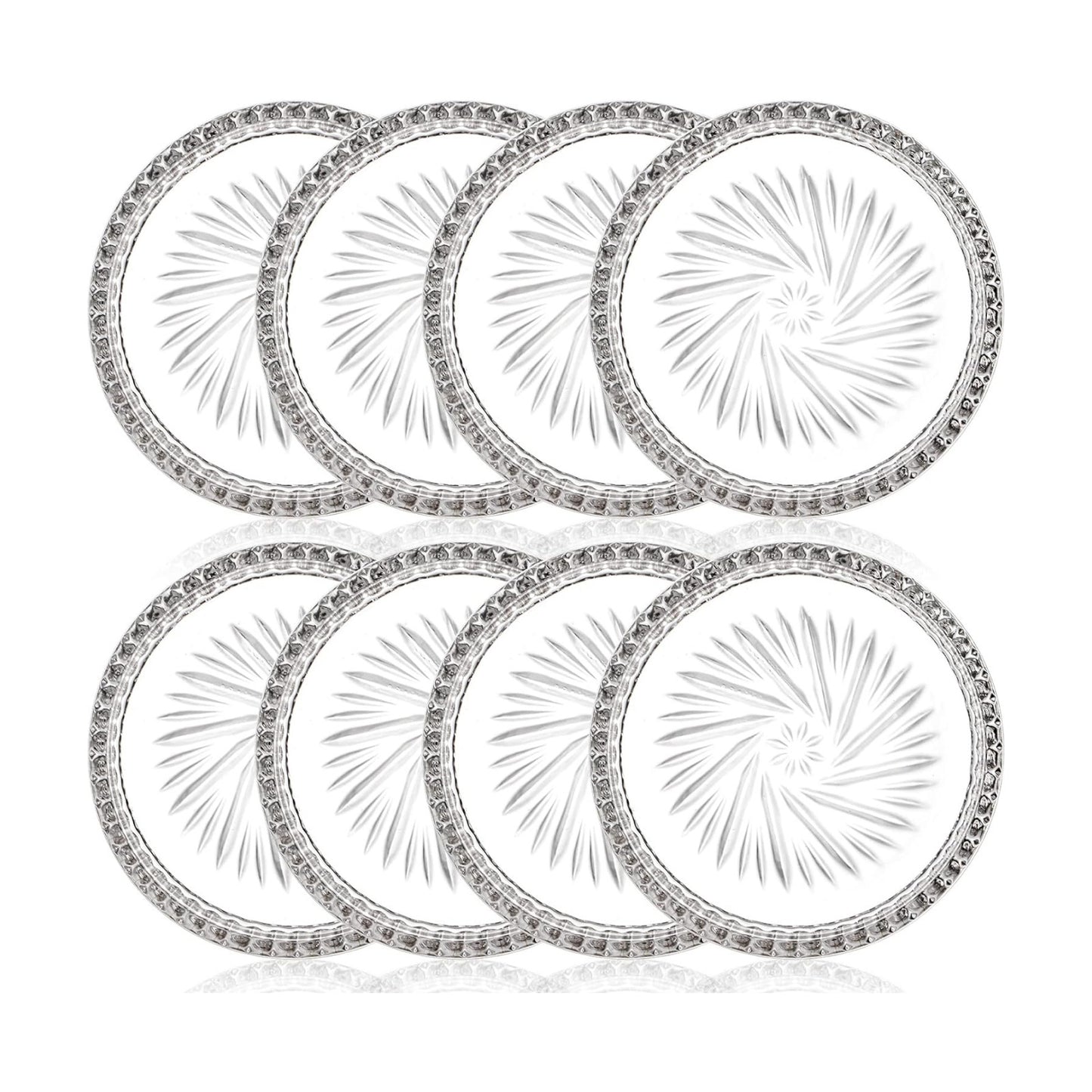 Glass Round Cup Mat / Clear / Set of 8