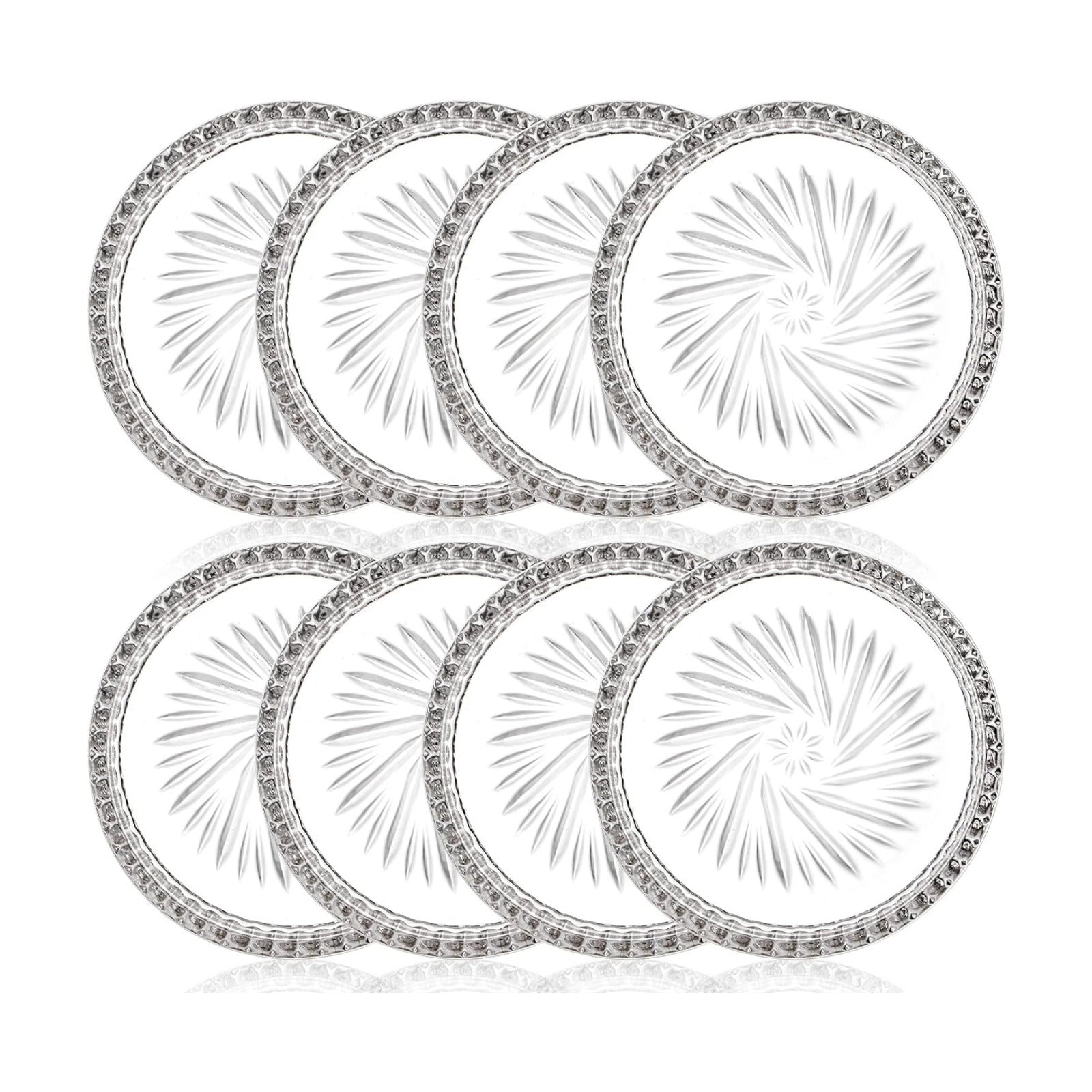 Glass Round Cup Mat / Clear / Set of 8