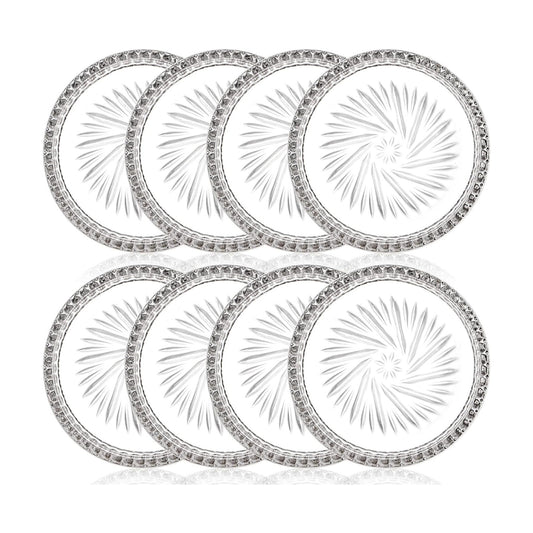 Glass Round Cup Mat / Clear / Set of 8