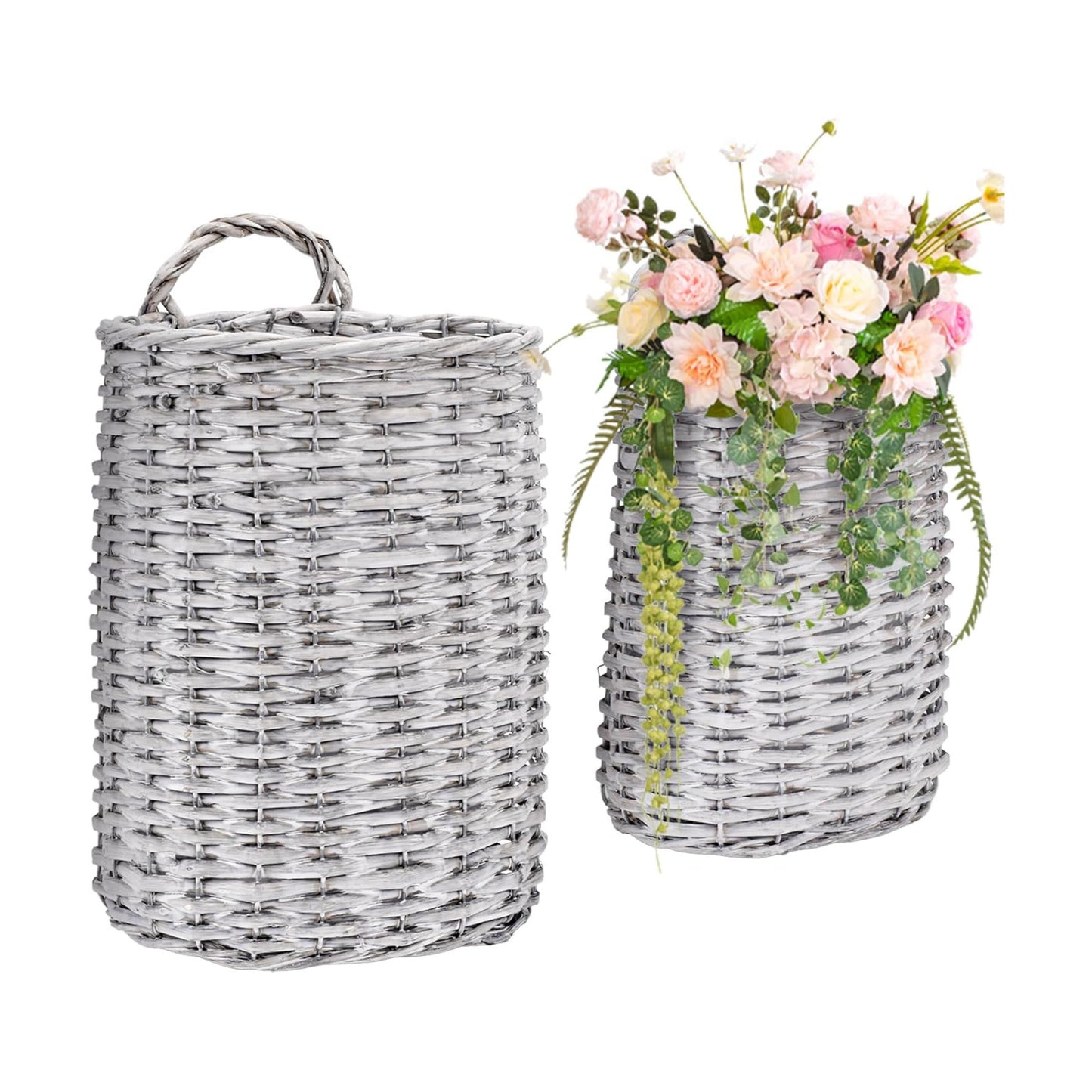 Wall Hanging Wicker Basket / Set of 2