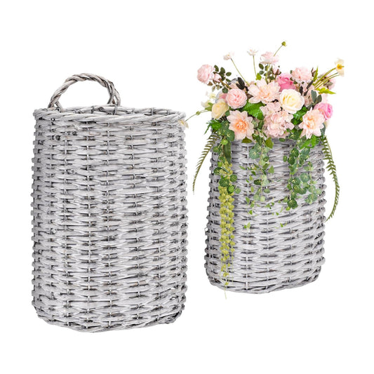 Wall Hanging Wicker Basket / Set of 2