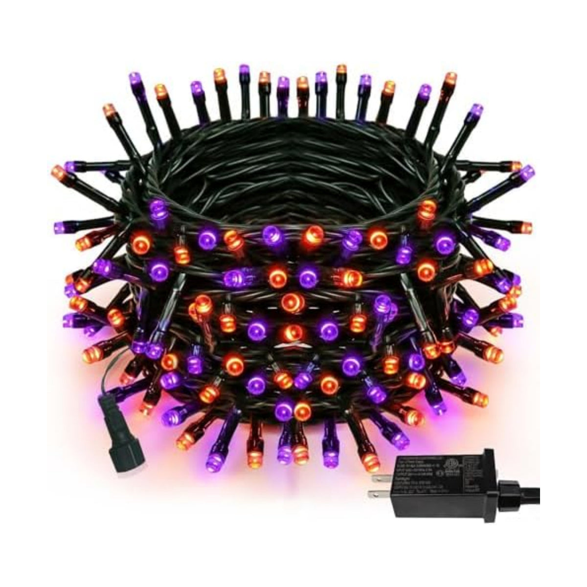 75.8FT 200 LED Linkable Orange and Purple Halloween Lights Indoor Outdoor