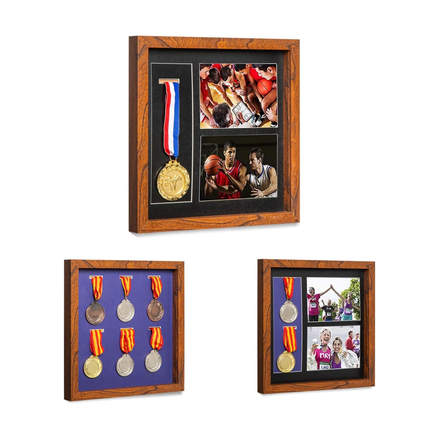 IHEIPYE Medal Display Shadow Box - Single Medal Display case - Perfect Medal Display for Runners, Marathon, Race