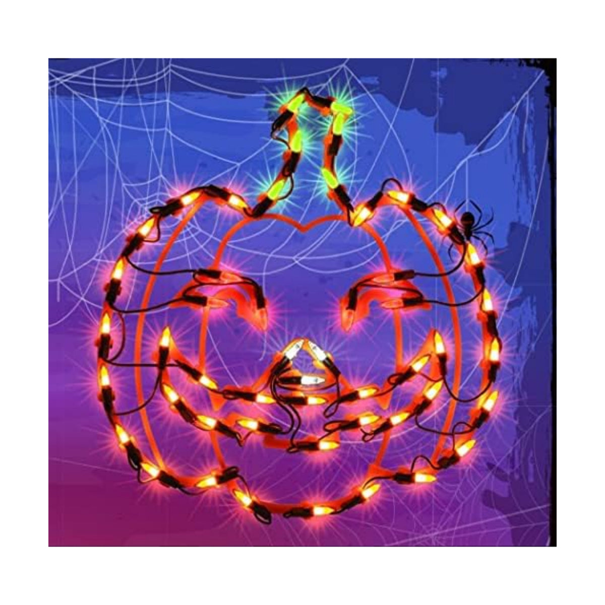 LAMPHOME 13.3'' Halloween Decorations Window Silhouette Holiday Display, Light Up Window Lights, Lighted Jack-O-Lantern for Party, Home, Tabletop