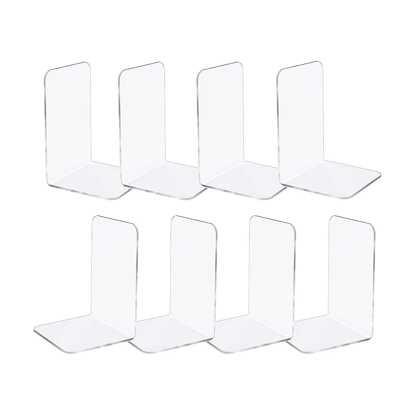 Book Ends Bookends Acrylic / Clear / Set of 8