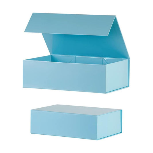 Foldable Magnetic Gift Boxes / Blue / 13 x 9 x 4 / Set of 2