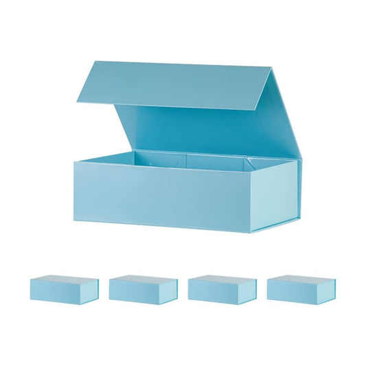 Foldable Magnetic Gift Boxes / Blue / 13 x 9 x 4 / Set of 5