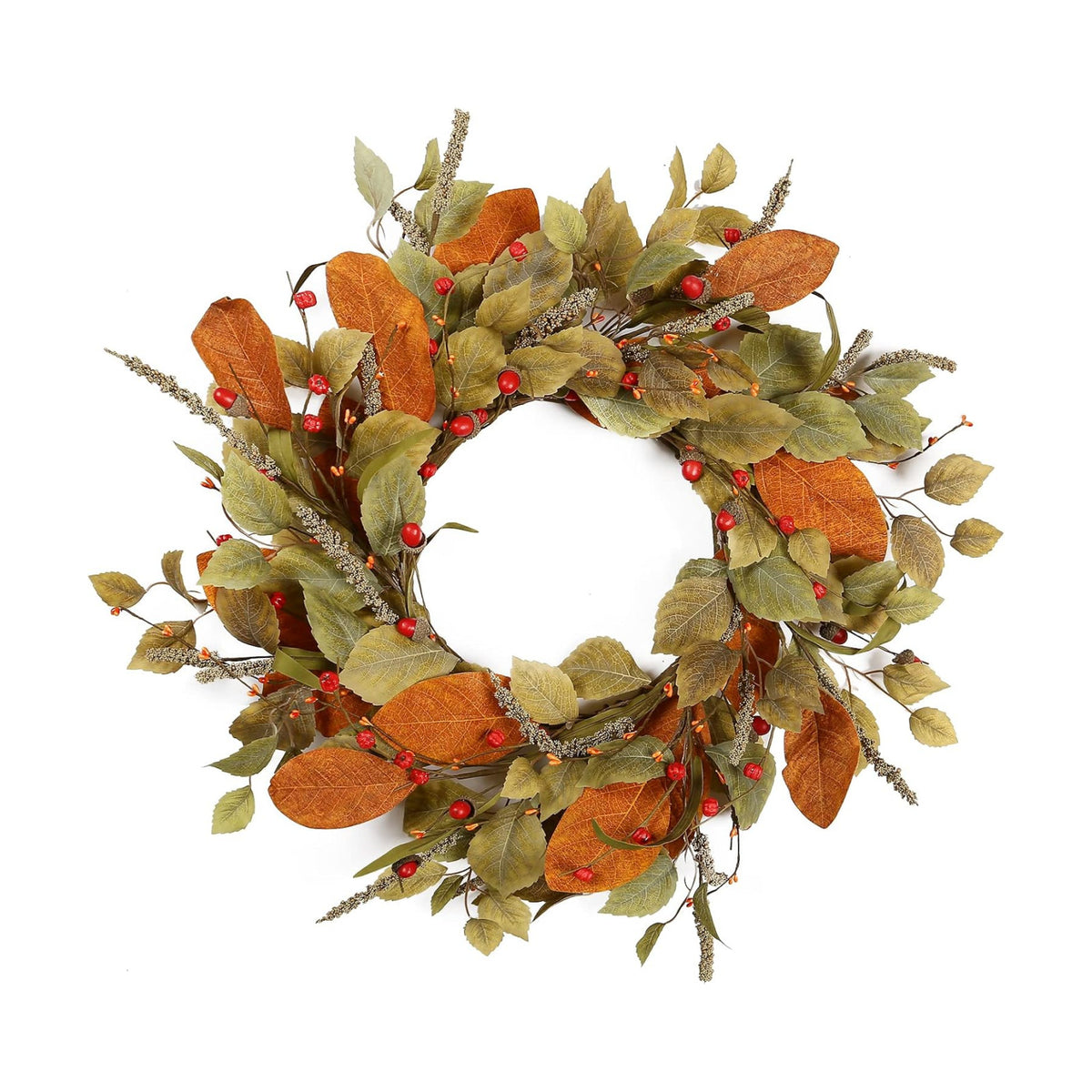 YNYLCHMX 20" Fall Wreath for Front Door, Eucalyptus and Berry Decor