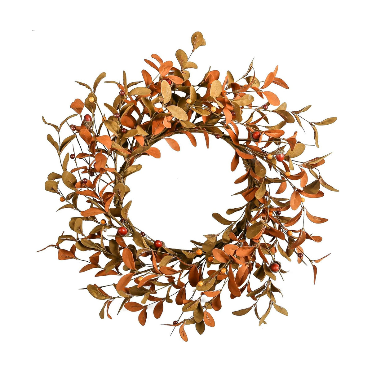 YNYLCHMX 20" Fall Wreath for Front Door, Brown Eucalyptus and Berry Decor