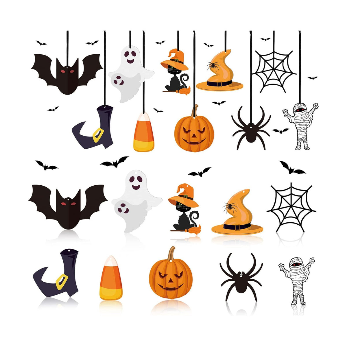 Ferraycle 30 Pcs Halloween Felt Hanging Ornaments Tree Decor,Spooky Style