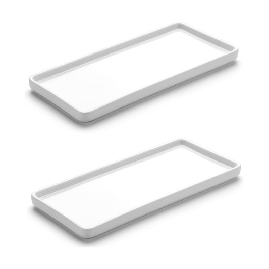 Ceramic Vanity Trays / White / S - 6.3 / Set of 2