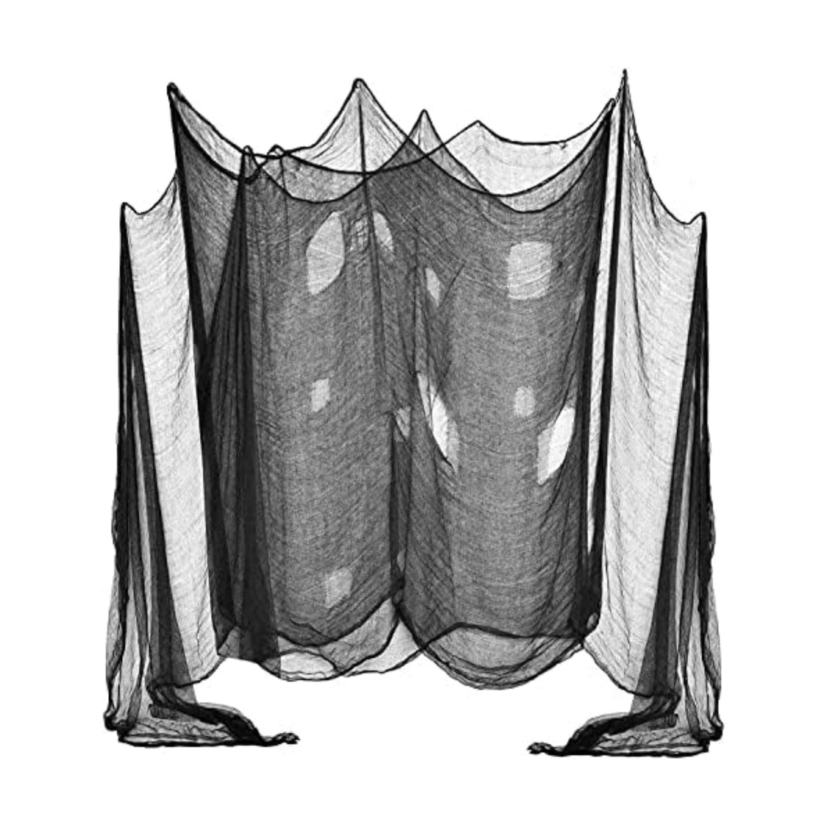 [2 Packs Halloween Creepy Cloth, Spooky Giant (48 x 240 in.) Cheese Cloth Tapestry for Party Supplies Decorations Outdoor Yard Home Wall Decor, Black