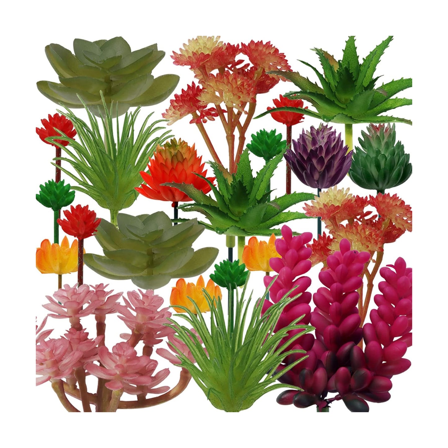 Mini Artificial Succulents for DIY Crafting Home Terrarium Floral / Colorful Succulents / Set of 22