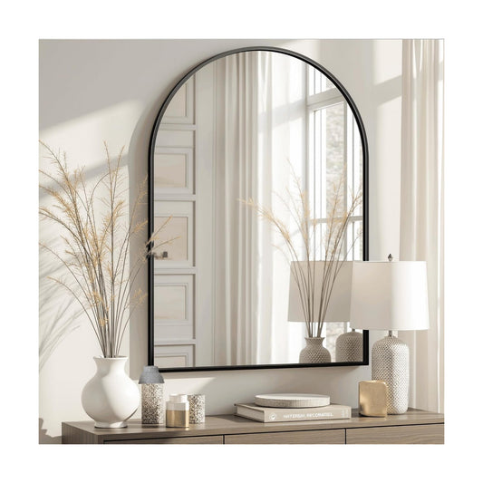 Black Metal Frame Vanity Mirror / Matte Black / 38"L x 26"W / 38 x 26