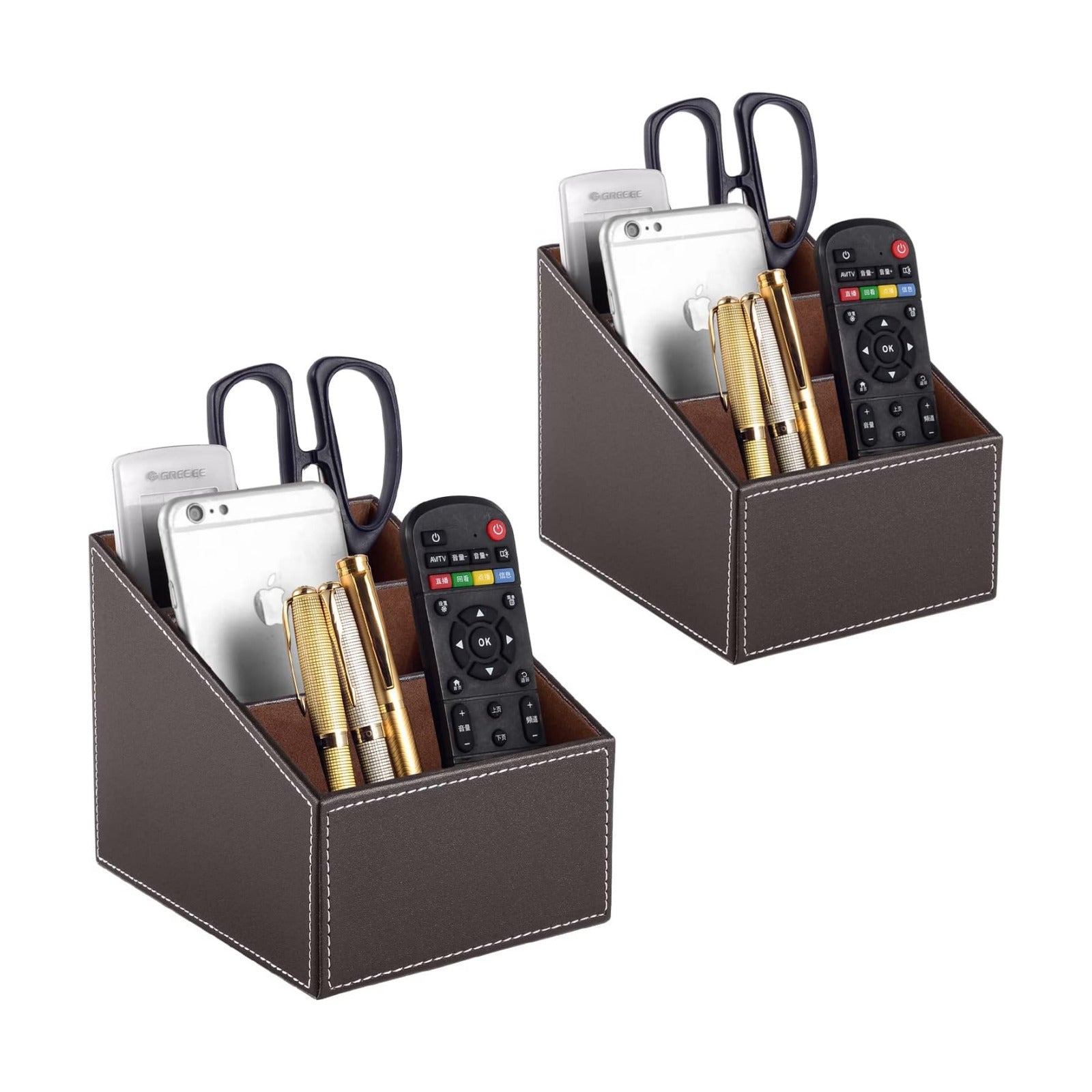 TV Remote Control Holder / Brown / Set of 2