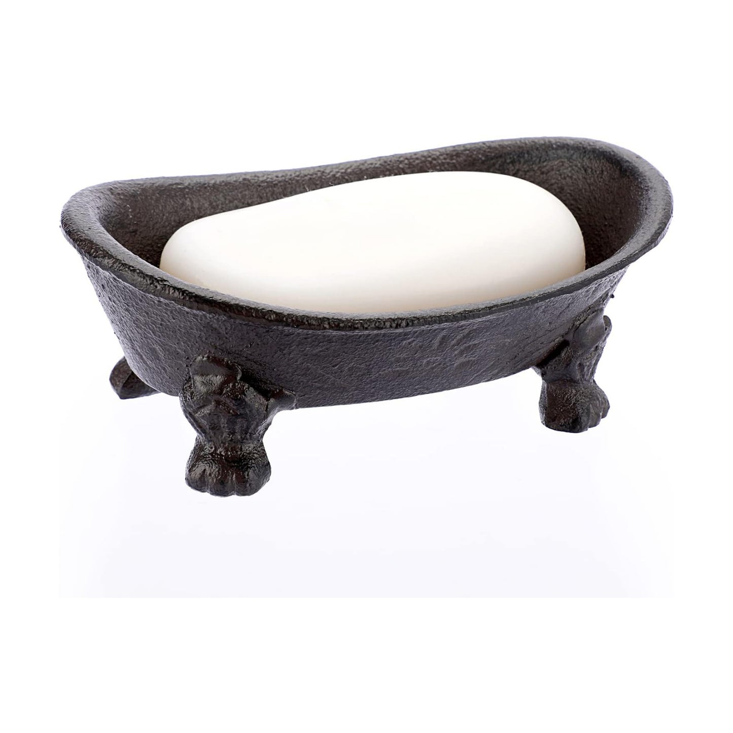 Heavy Duty Vintage Metal Drainable Sponge Soap Tray Bar / Brown